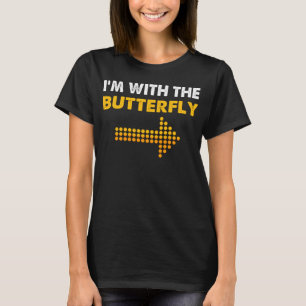 T-shirt Je suis avec le papillon drôle couple d'Halloween