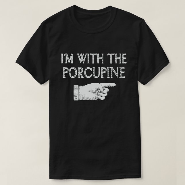 T-shirt Je suis avec le Porcupine drôle à jumeler Hallowee (Design devant)