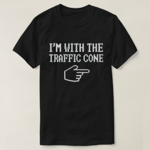 T-shirt Je suis avec le trafic cône drôle de jumeler Hallo