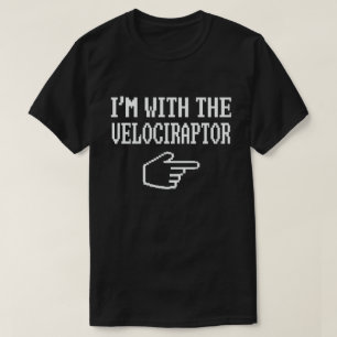 T-shirt Je suis avec le Velociraptor amusant jumeler Hallo