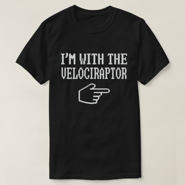 T-shirt Je suis avec le Velociraptor amusant jumeler Hallo (Design devant)