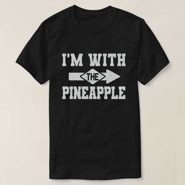 T-shirt Je suis avec l'Halloween de l'ananas drôle (Design devant)