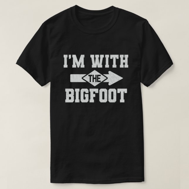 T-shirt Je suis avec l'Halloween drôle de couple de Bigfoo (Design devant)