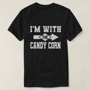 T-shirt Je suis avec l'Halloween drôle du couple de bonbo