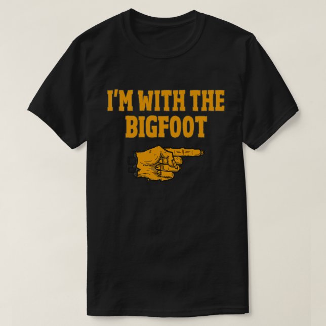 T-shirt Je suis avec l'Halloween du couple drôle de Bigfoo (Design devant)
