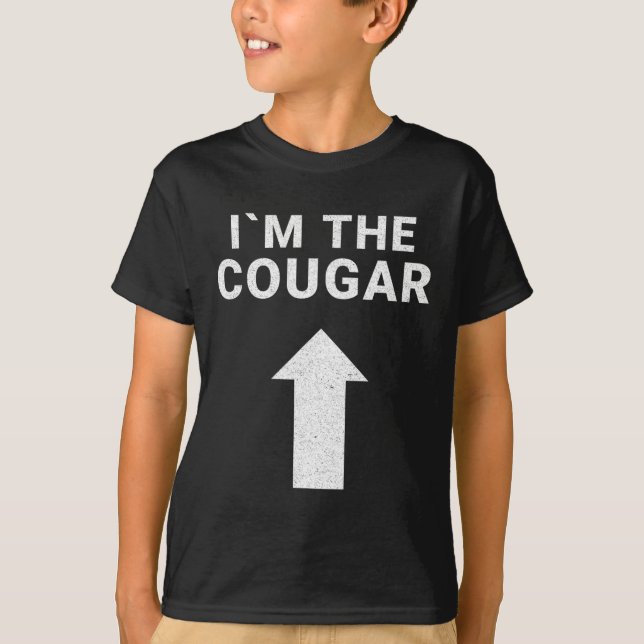 T-shirt Je suis avec l'Humour Cougar Halloween Cadeau d'an (Devant)