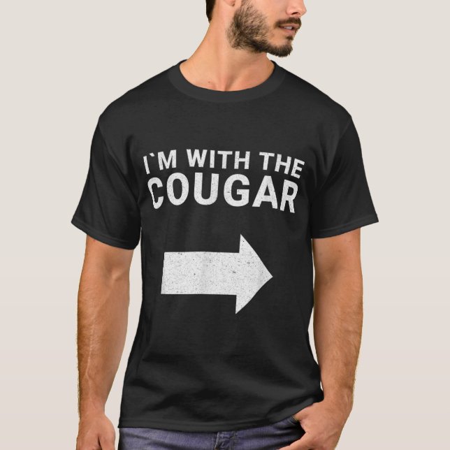 T-shirt Je suis avec l'Humour Cougar Halloween Funny (Devant)