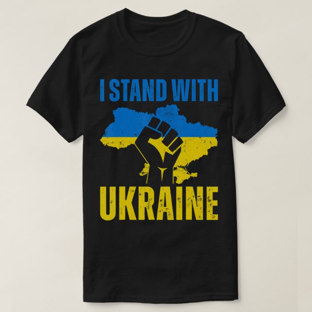 T-shirt Je Suis Avec L'Ukraine Le Drapeau Ukrainien Monte  (Design devant)