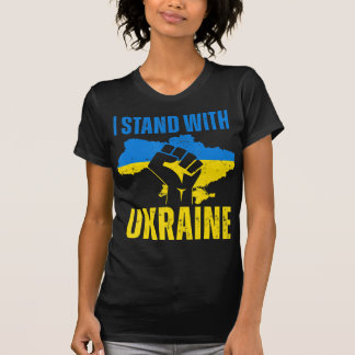 T-shirt Je Suis Avec L'Ukraine Le Drapeau Ukrainien Monte 