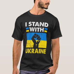T-shirt Je Suis Avec L'Ukraine Le Drapeau Ukrainien Monte