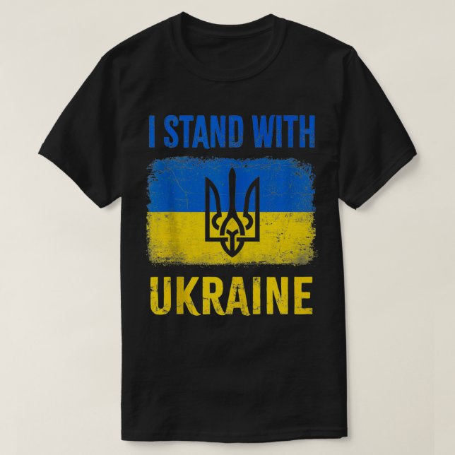 T-shirt Je Suis Avec L'Ukraine Pour Le Soutien De L'Ukrain (Design devant)