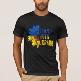 T-shirt Je suis avec l'Ukraine. Symbole de tournesol de la
