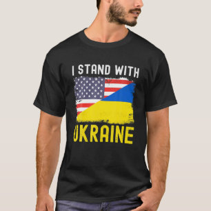 T-shirt Je Suis Avec L'Ukraine Un Drapeau Américain Soutie