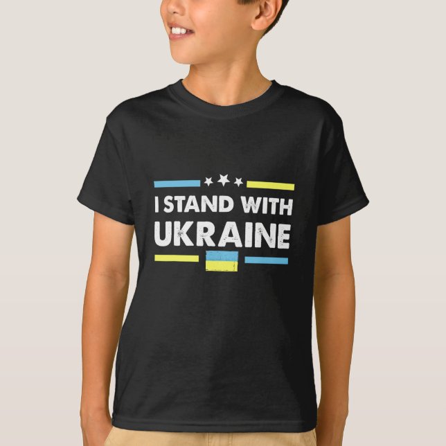 T-shirt Je Suis Avec L'Ukraine Un Drapeau Ukrainien Fort (Devant)