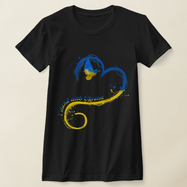 T-shirt Je suis avec Ukraine Dove Drapeau Paix Free Ukrain (Poser)