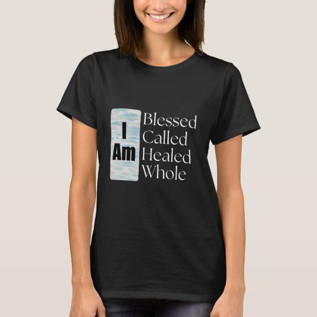 T-shirt Je Suis Béni Motivationnel Citation Esthétique Fem (Devant)