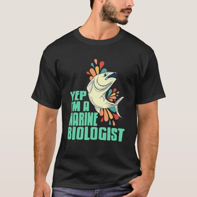 T-shirt Je suis Biologiste de la marine Conception rétro p (Devant)