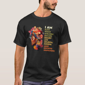 T-shirt Je suis Black Girl Histoire Mois BHM Africain-Amér