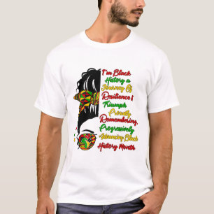 T-shirt Je suis Black History Messy Bun Black Queen Afro G