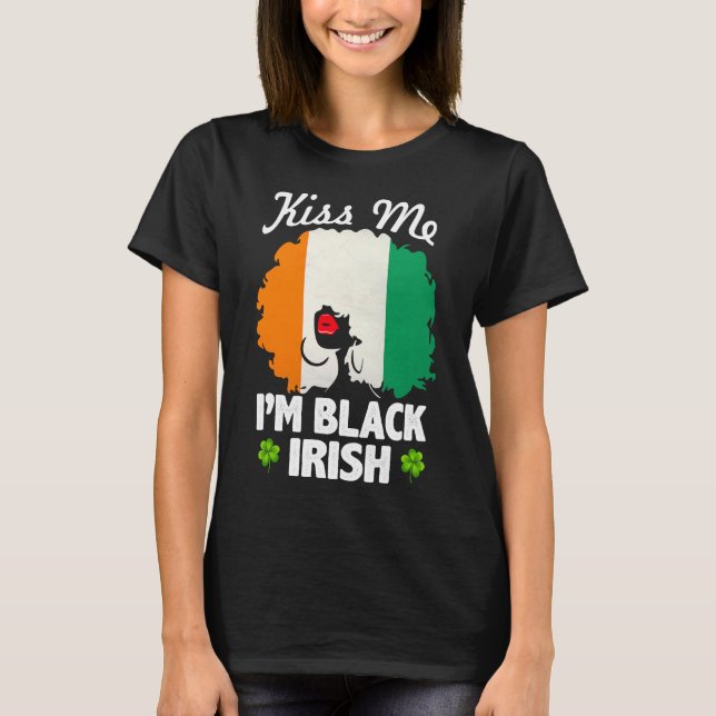 T-shirt Je suis Black Irish St Patrick's Day, femme africa (Devant)