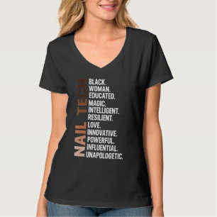 T-shirt Je Suis Black Nail Tech Afro Femme Bhm Noir Histoi