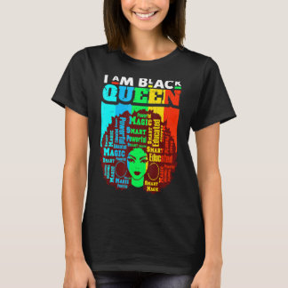 T-shirt Je Suis Black Queen Histoire Melanin Black Femmes