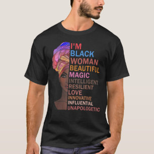 T-shirt Je suis Black Woman Magic Intelligent Resili