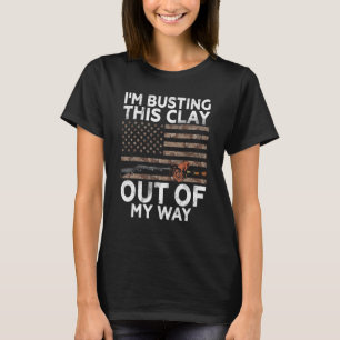 T-shirt Je suis Busting Clay US Drapeau - Sports Shooter &