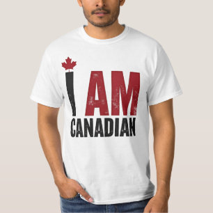 T-shirt Je suis Canadien - Déclaration patriotique et feui