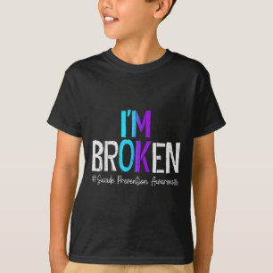 T-shirt Je suis cassé Turquoise & Purple Ribbon Suicid