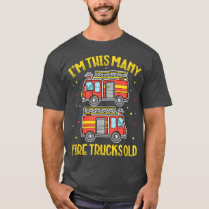 T-shirt Je suis ce nombre de camions de pompiers vieux 2e