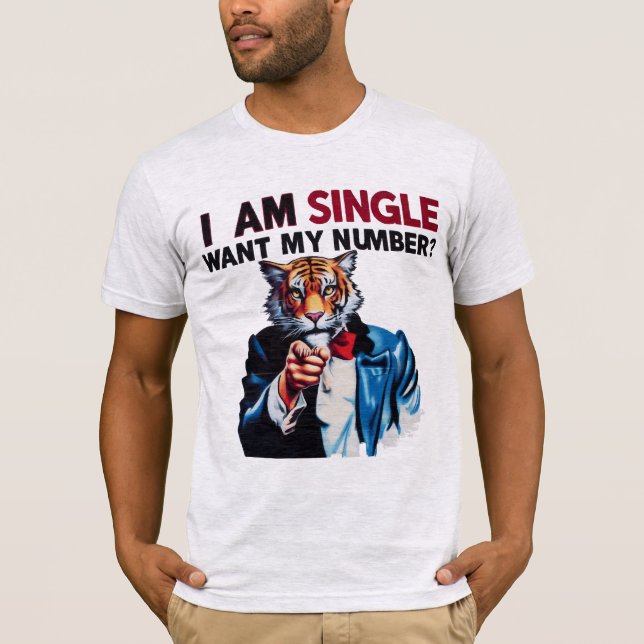T-shirt Je suis célibataire, Vous voulez mon numéro ? (Devant)