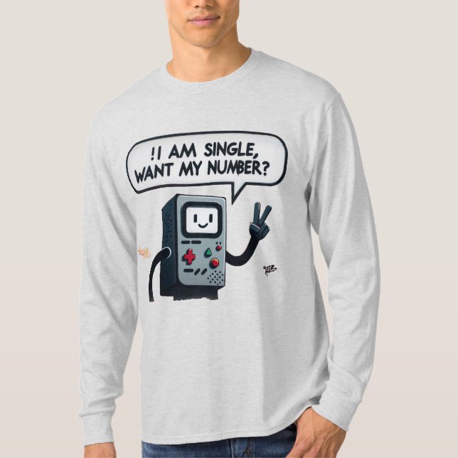 T-shirt Je suis célibataire, Vous voulez mon numéro? style (Devant)