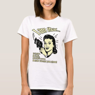 T-shirt Je suis CETTE FILLE : Très croyant, arme à feu