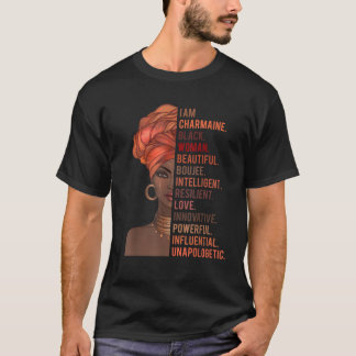 T-shirt Je suis Charmaine Black Woman Histoire Mois 2020 P