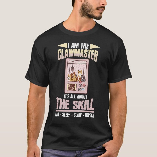 T-shirt Je Suis Clawmaster Claw Machine Toy Retro Arcade (Devant)
