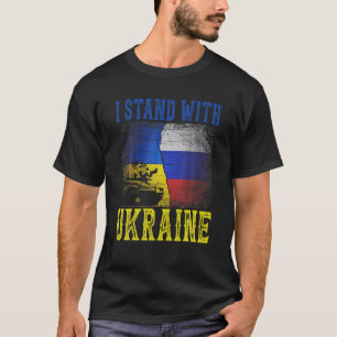 T-shirt Je Suis Contre L'Ukraine Russe Ukrainien Tan