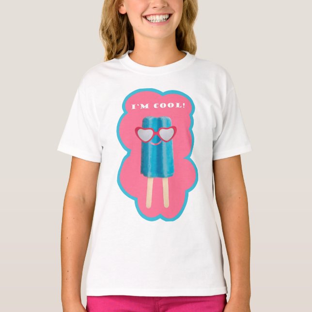 T-shirt Je suis Cool Ice Pop dans les lunettes de soleil (Devant)