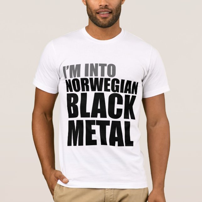 T-shirt Je suis dans le métal noir norvégien (Devant)