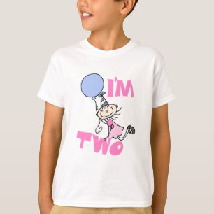 T-shirt Je suis deux chevalets Figure Girl Anniversaire T-