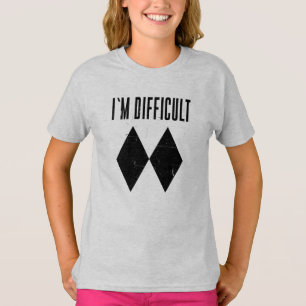 T-shirt Je suis difficile Ski Double Diamant Noir