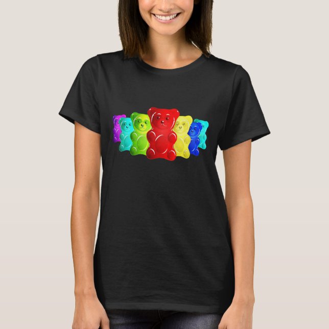 T-shirt Je suis Doux Mangez-moi Cool Colorful Gummy Ours C (Devant)