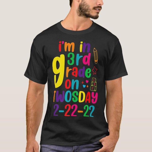 T-shirt Je suis en 3e année le 22222 Février 2022 Tu (Devant)
