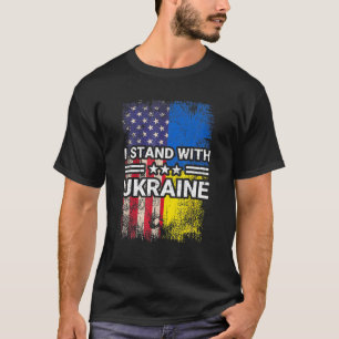 T-shirt Je Suis En Faveur De L'Ukraine Américain Ukrainien