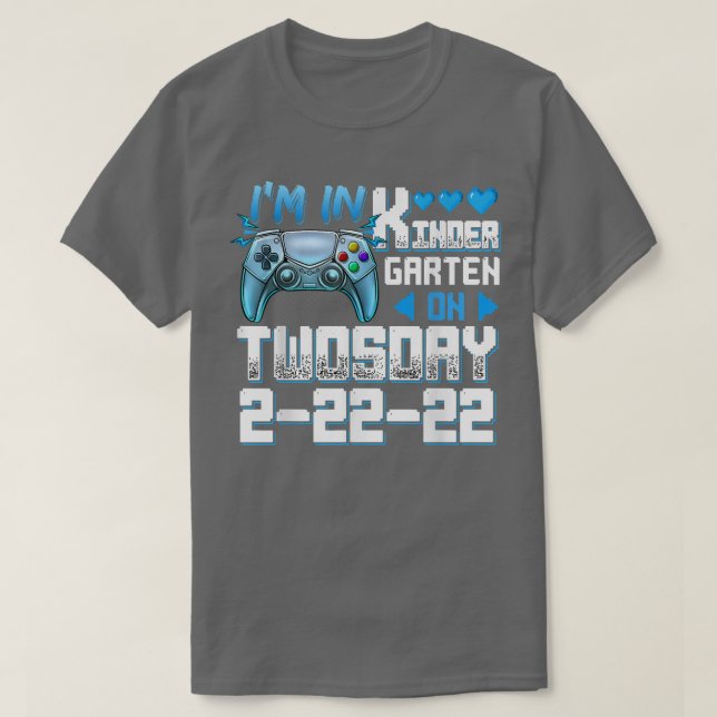 T-shirt Je suis en maternelle le mardi 2-22-22 Vid (Design devant)