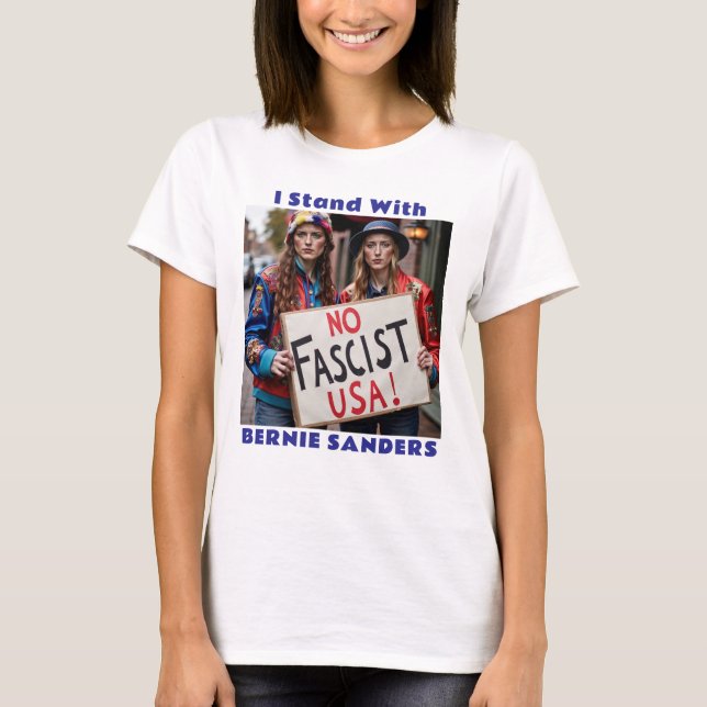 T-shirt Je Suis En Position Politique Avec Bernie Sanders (Devant)