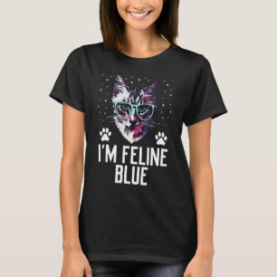 T-shirt Je suis Feline Blue Chat Kitten Humour Chat Maman