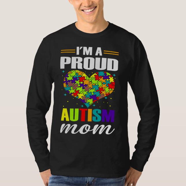 T-shirt Je Suis Fier Autisme Maman Sensibilisation sur l'a (Devant)