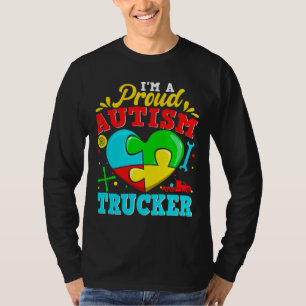 T-shirt Je Suis Fier Autisme Trucker Puzzle Coeur Autistiq