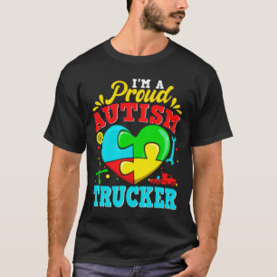 T-shirt Je Suis Fier Autisme Trucker Puzzle Coeur Autistiq